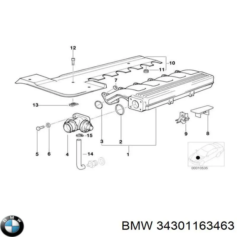 34301163463 BMW tubo, vacío de booster