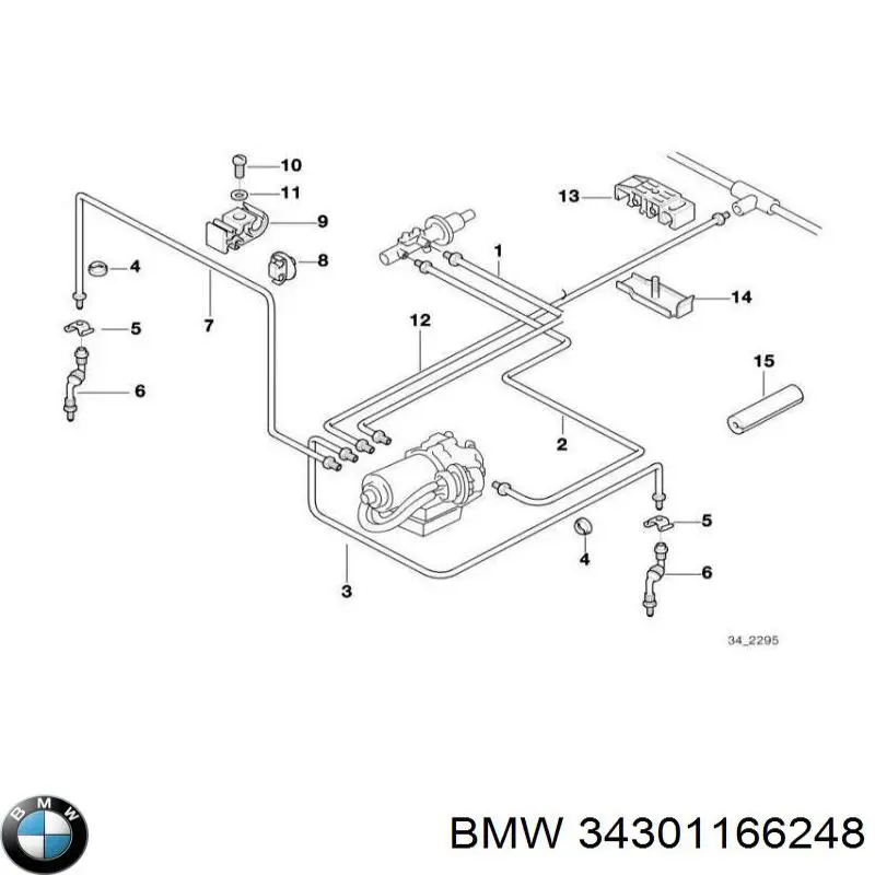 Comprar 34301166248 BMW Latiguillo de freno trasero