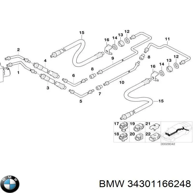Manguera de freno trasera BMW 34301166248 precio, desde 8,00 EUR
