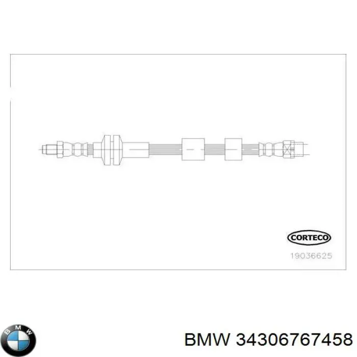 34306767458 BMW latiguillo de freno delantero