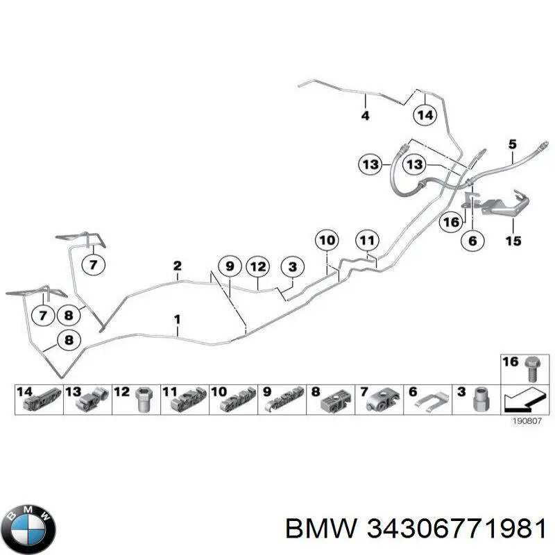 Abrazadera de fijación de la manguera de freno BMW 34306771981 precio, desde 1,43 EUR