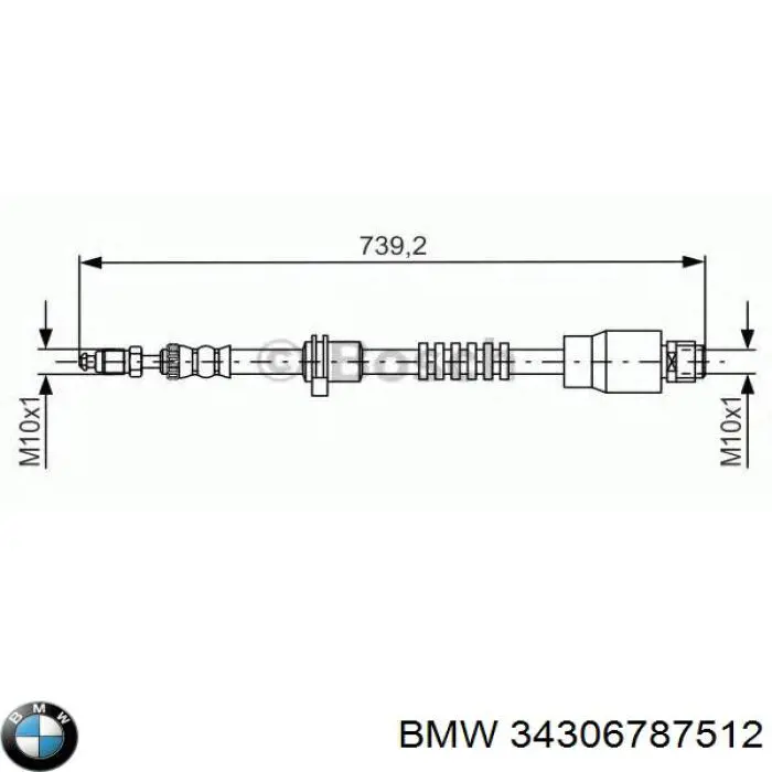 34306787512 BMW latiguillo de freno delantero