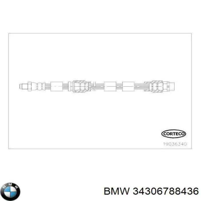 34306788436 BMW latiguillo de freno delantero