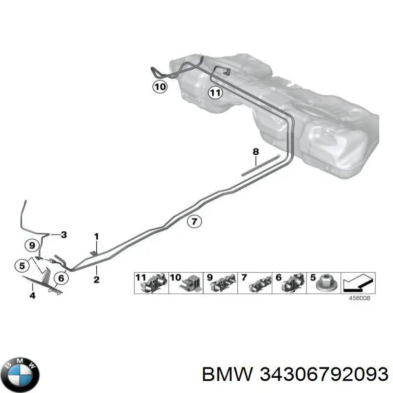 Comprar 34306792093 BMW Clip de fijación de la rejilla del radiador al panel