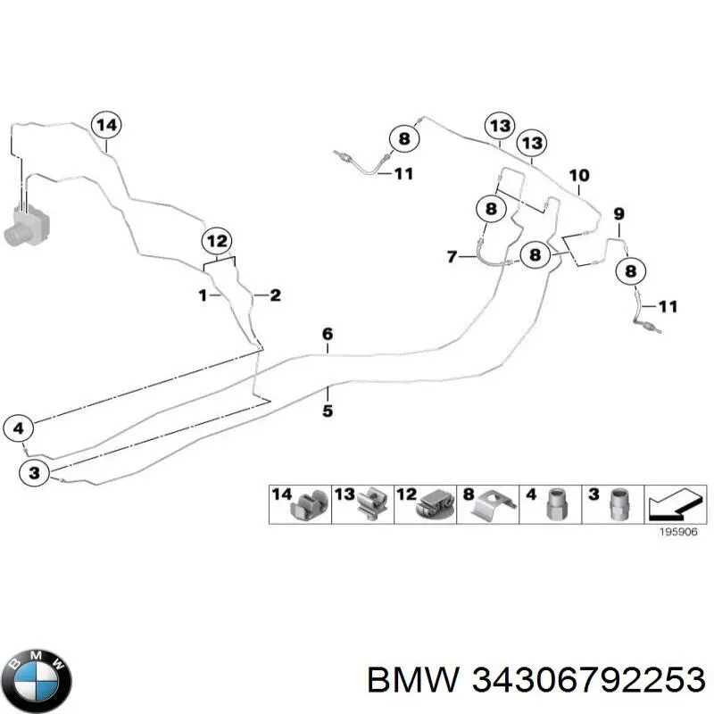 Manguera de freno trasera BMW 34306792253 precio, desde 13,40 EUR