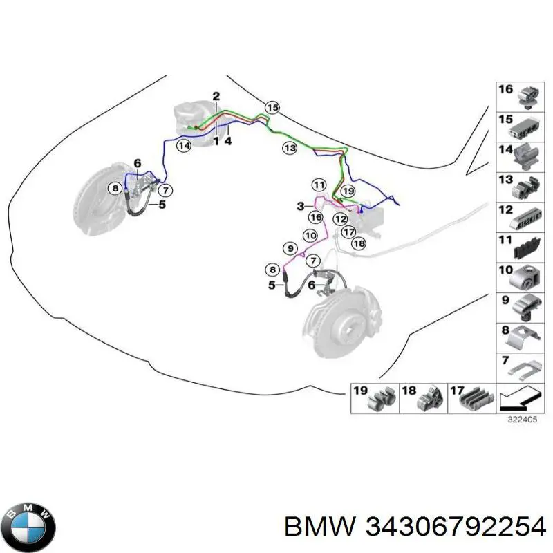 34306792254 BMW latiguillo de freno delantero