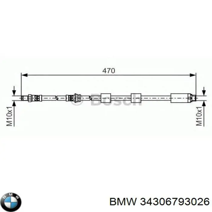 34306793026 BMW latiguillo de freno delantero