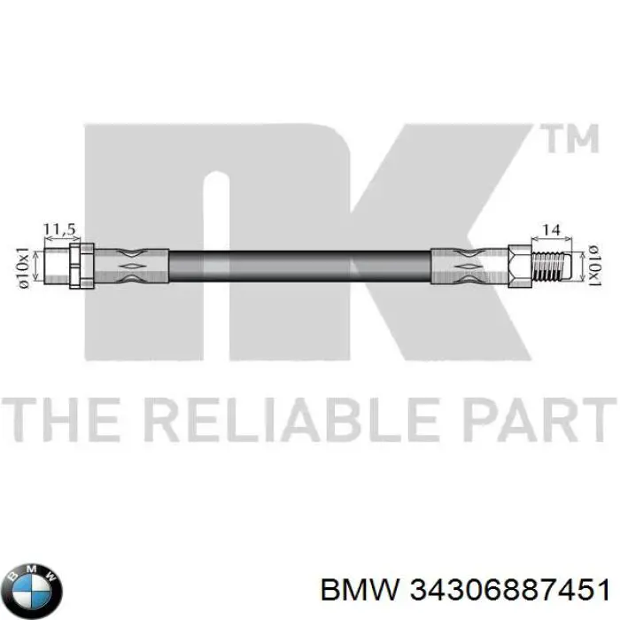 Comprar 34306887451 BMW Latiguillos de freno delantero