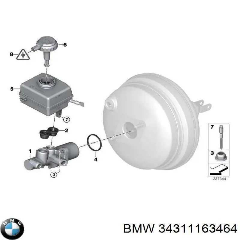 Tapa del depósito del cilindro maestro de freno BMW 34311163464 precio, desde 14,05 EUR