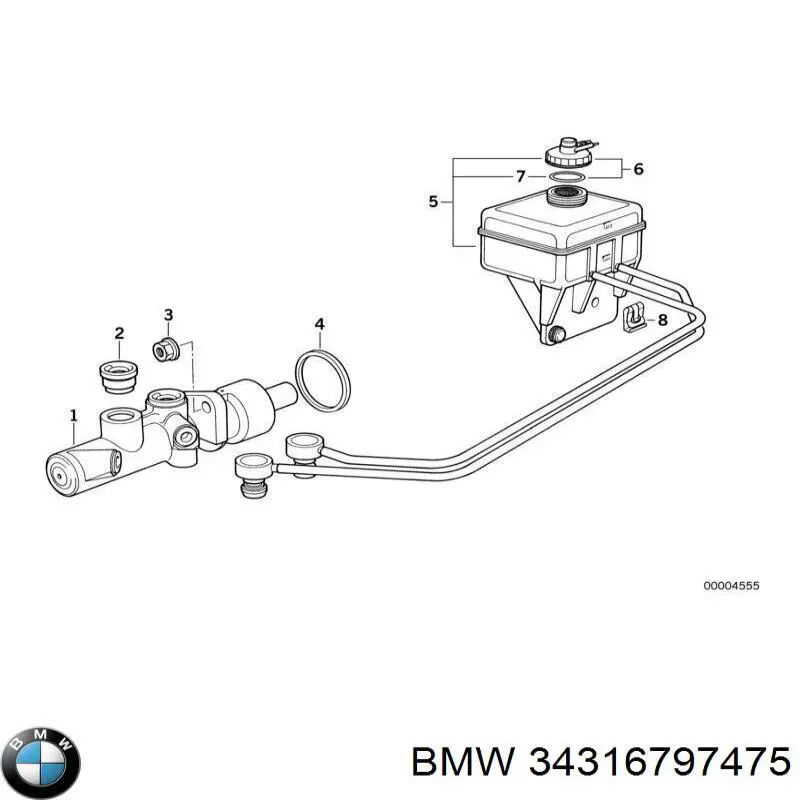 Kit de reparación cilindro de freno principal 34316797475 BMW