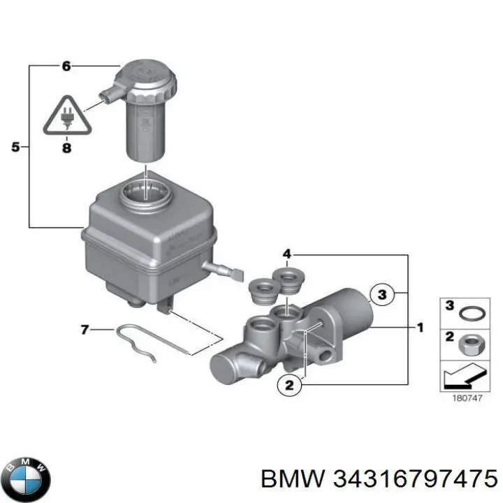 34316797475 BMW Juego de reparación cilindro de freno principal