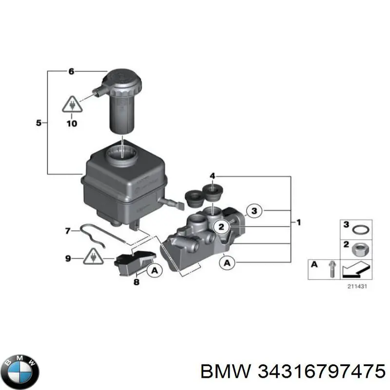 Comprar 34316797475 BMW Kit de reparación cilindro de freno principal