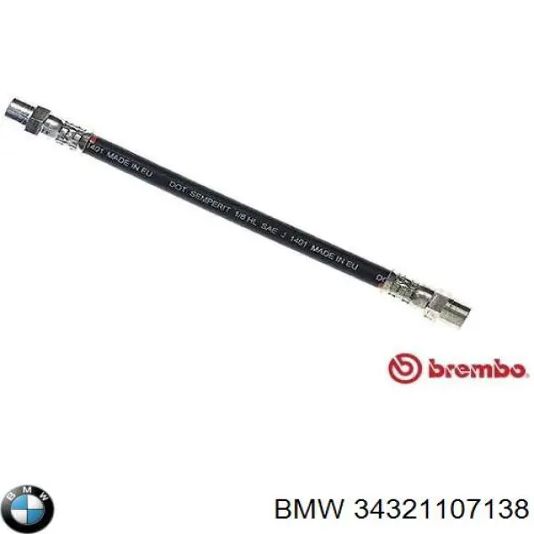 34321107138 BMW tubo flexible de frenos trasero