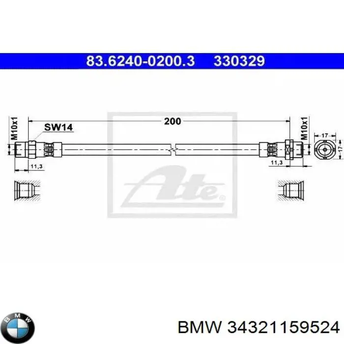 Tubo liquido de freno trasero BMW 34321159524