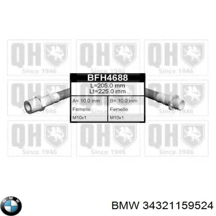 Manguera de freno trasera BMW 34321159524 precio, desde 9,35 EUR