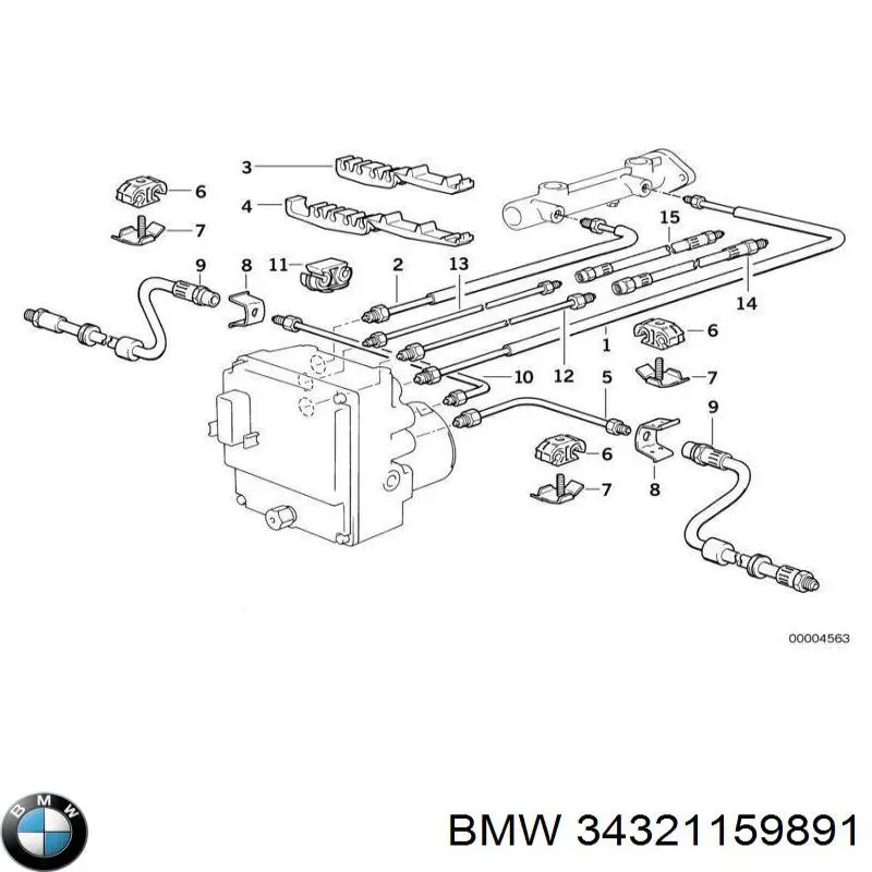 Latiguillos de freno delantero 34321159891 BMW