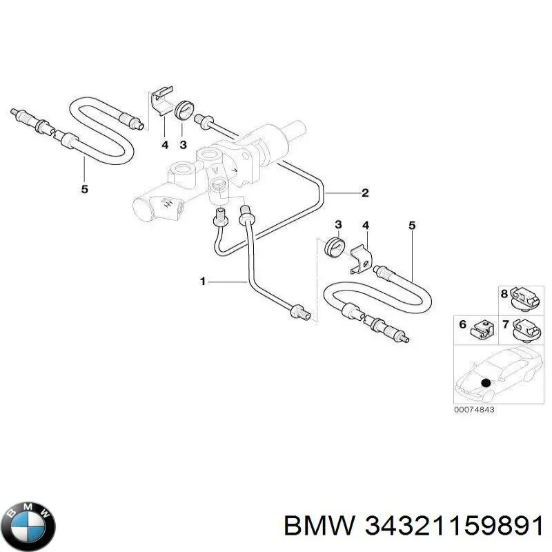 Tubo flexible de frenos delantero BMW 34321159891