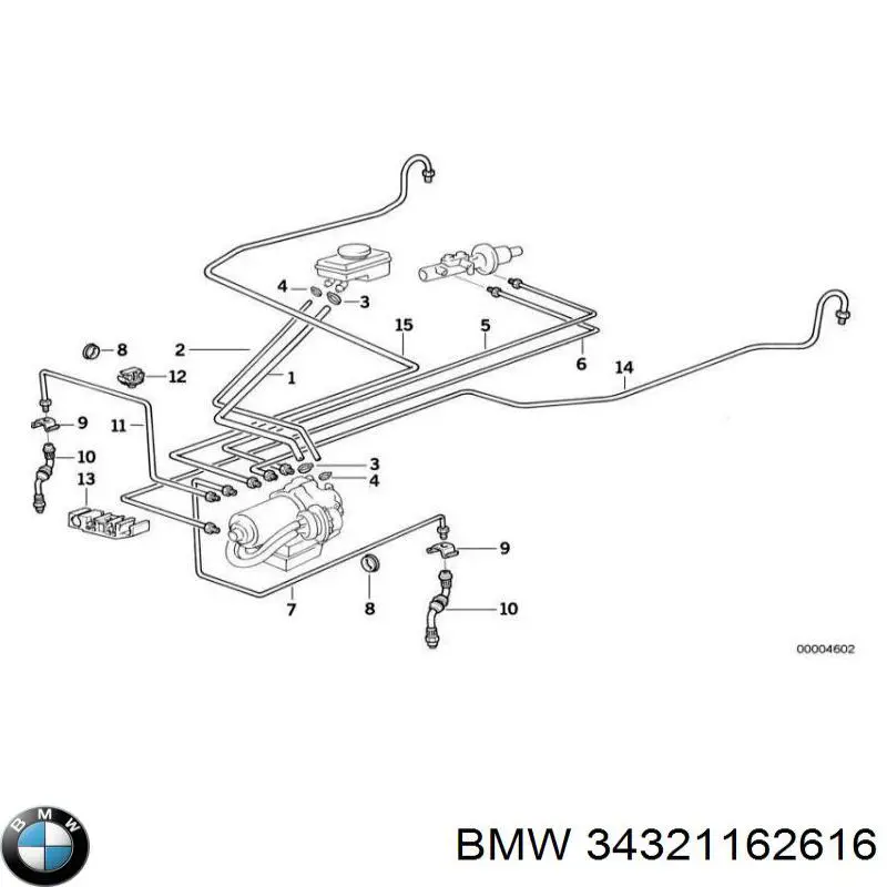 Manguera de freno delantero izquierdo BMW 34321162616