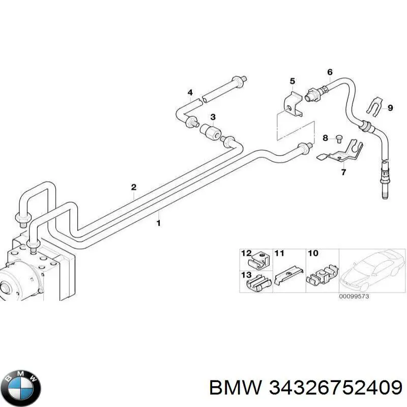 Manguera de freno trasera derecha BMW 34326752409 precio, desde 43,14 EUR