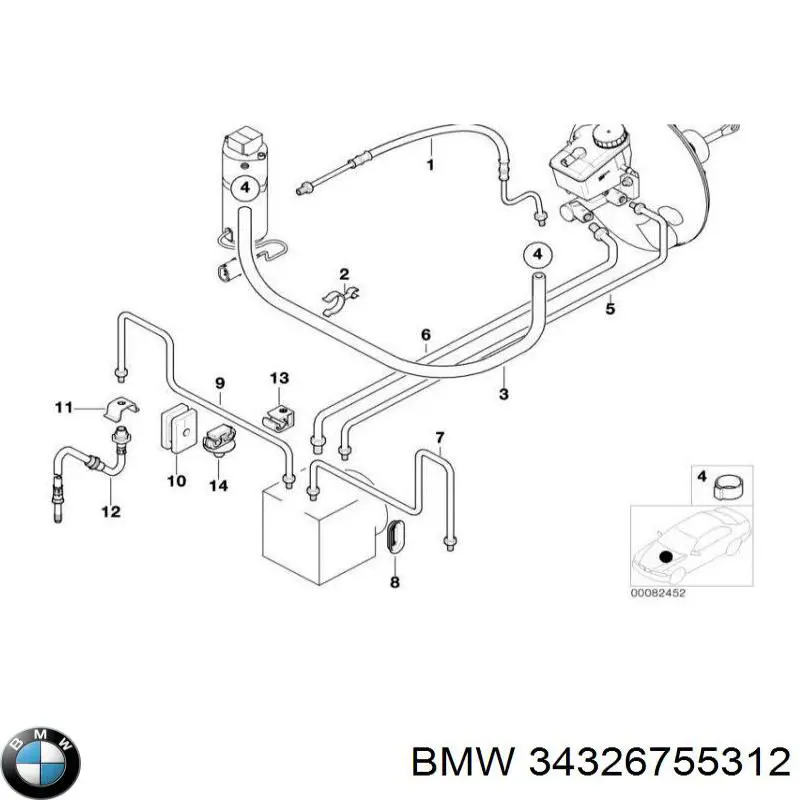 Comprar 34326755312 BMW Tubo de freno trasero izquierdo