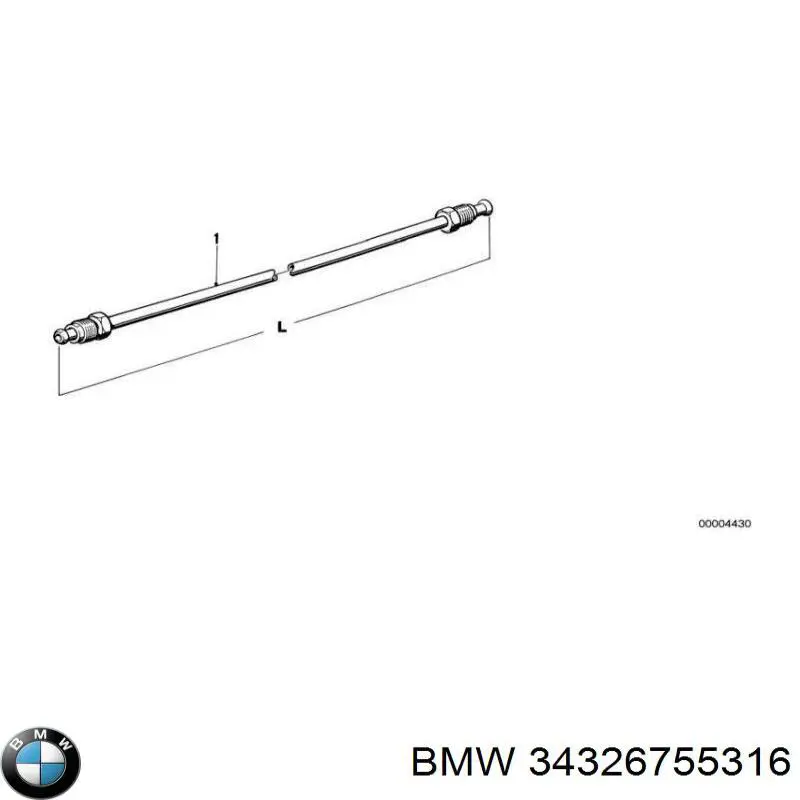 34326755316 BMW tubo flexible de frenos trasero derecho