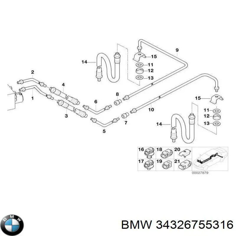 Manguera de freno trasera derecha BMW 34326755316 precio, desde 43,39 EUR