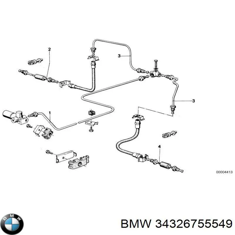 34326755549 BMW Tubo central de freno trasero
