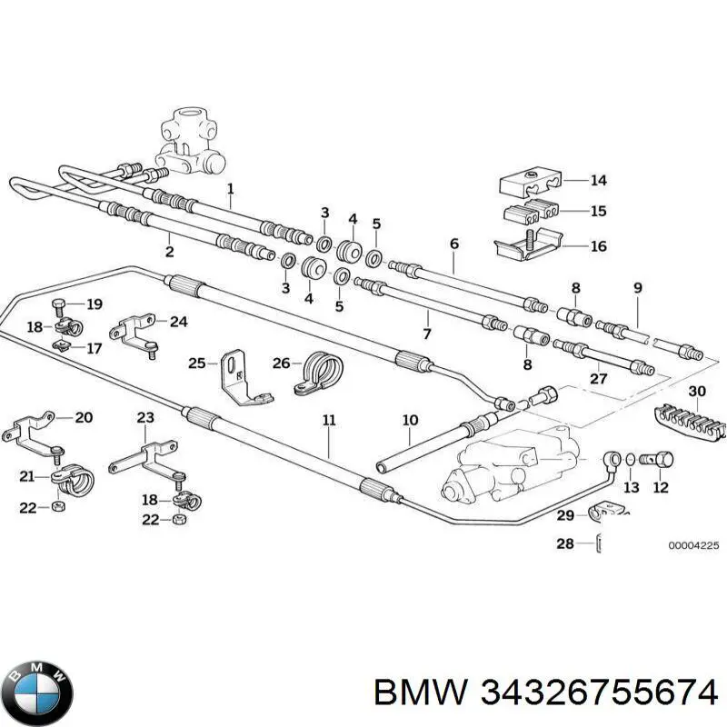 34321153800 BMW tubo de freno trasero derecho