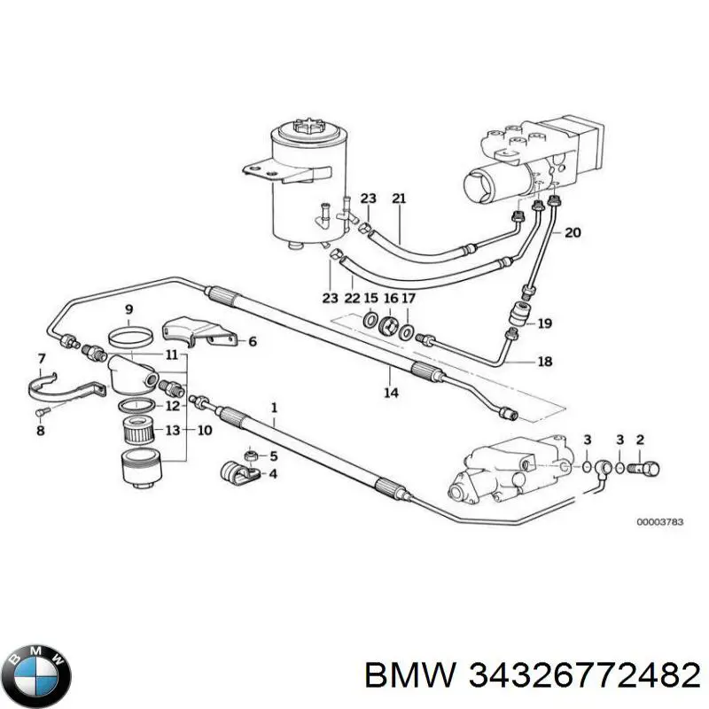 34326772482 BMW tubo flexible de frenos trasero derecho