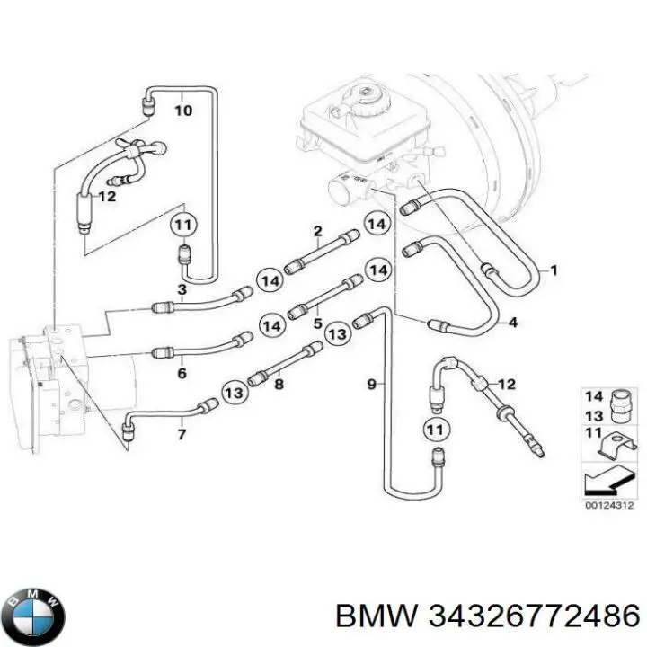 34326772486 BMW tubo flexible de frenos trasero derecho