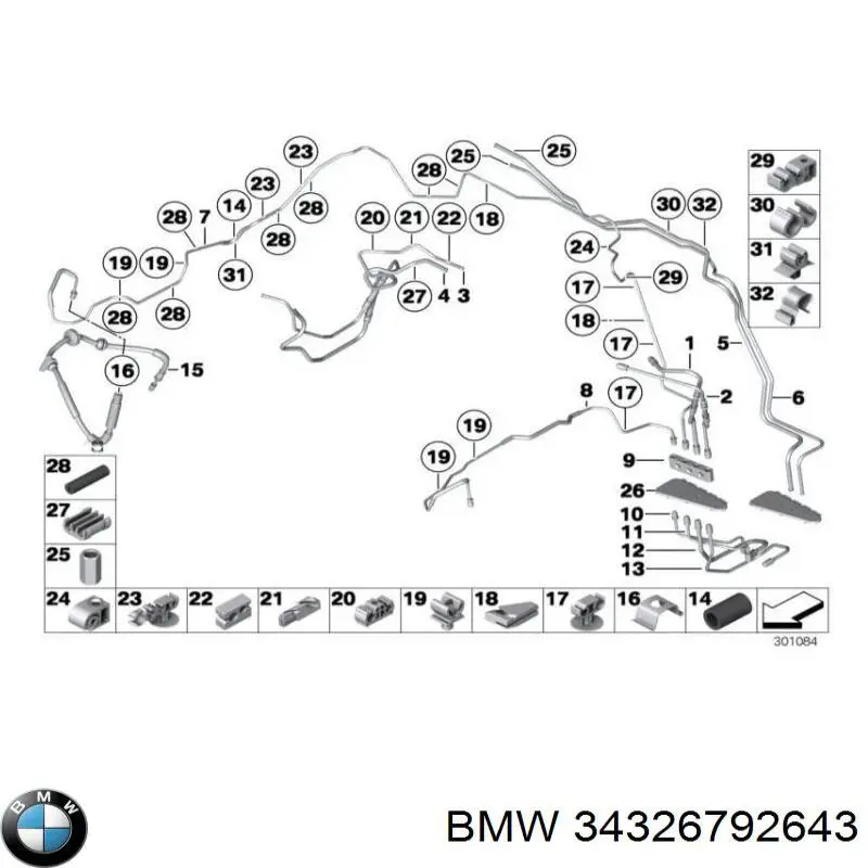 Manguera de freno trasera derecha BMW 34326792643 precio, desde 58,54 EUR
