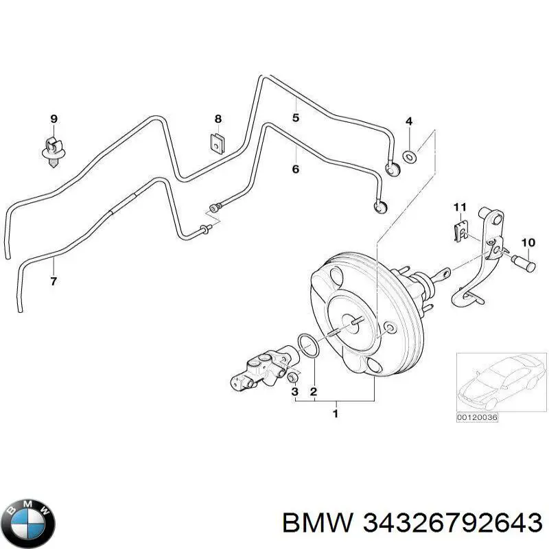 34326792643 BMW tubo flexible de frenos trasero derecho