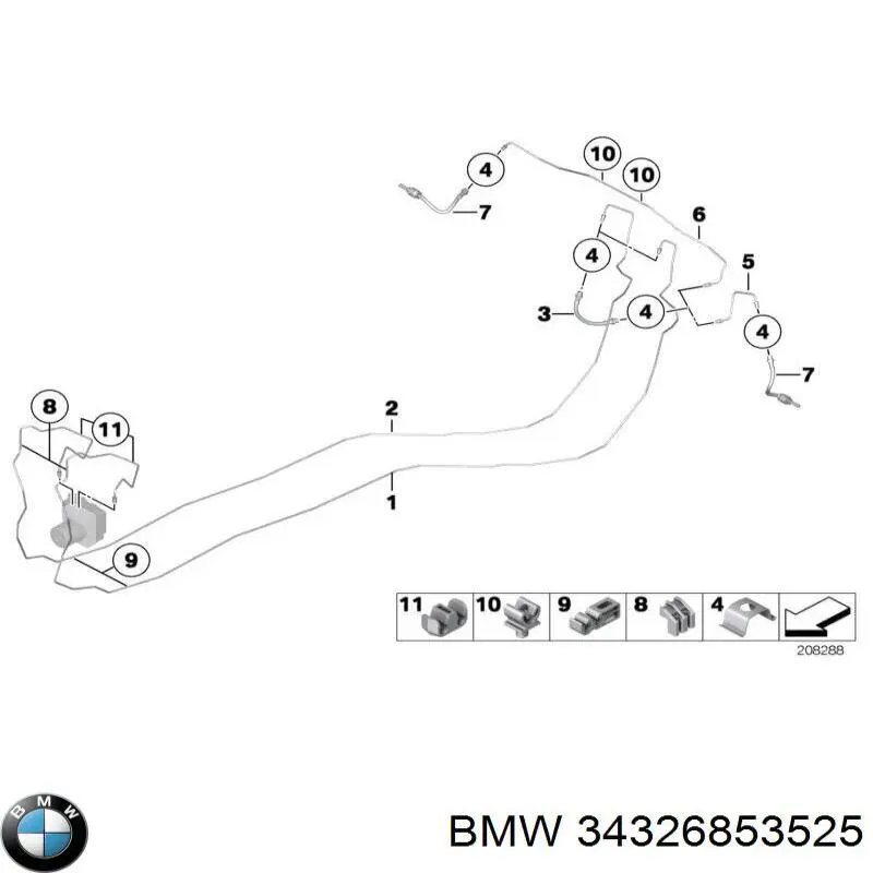 Tubo flexible de frenos trasero derecho para BMW 1 (E81, E87)