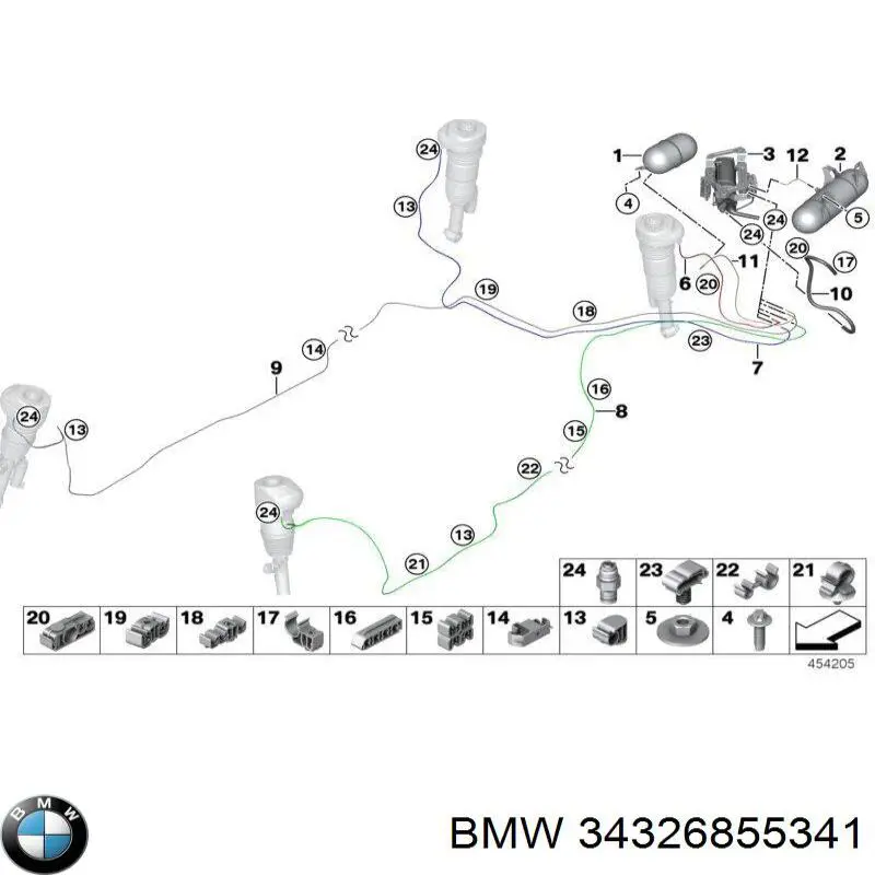 34326855341 BMW tubo flexible de frenos trasero derecho