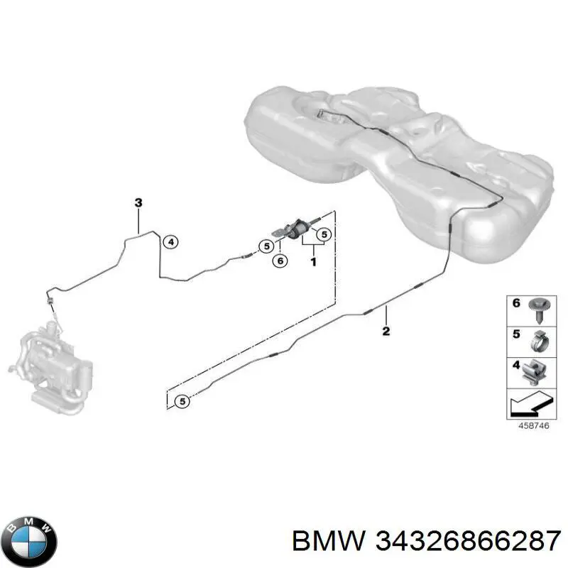 34326866287 BMW tubo de freno delantero derecho