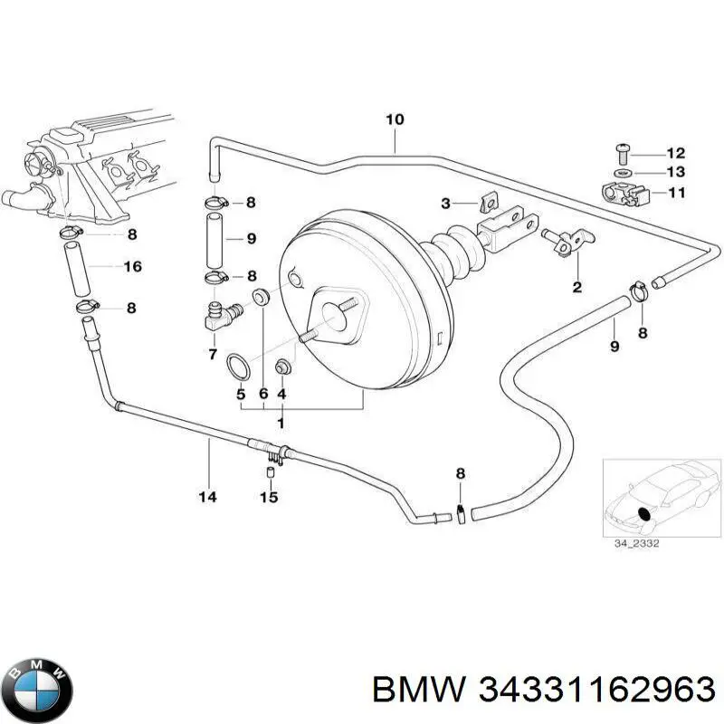 Servofreno de vacío para BMW 3 (E36)