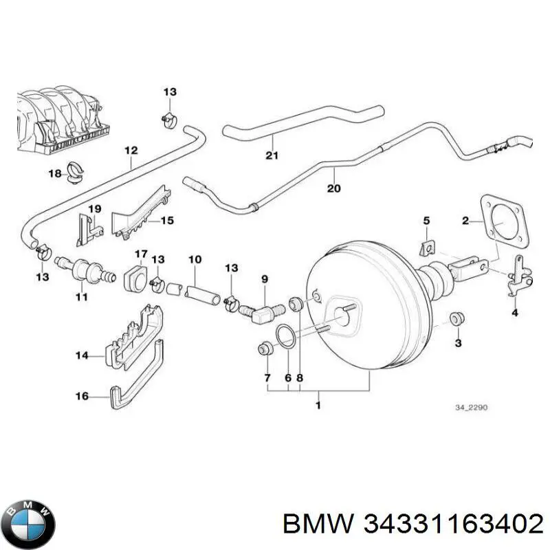 Servofreno de vacío para BMW 7 (E38)