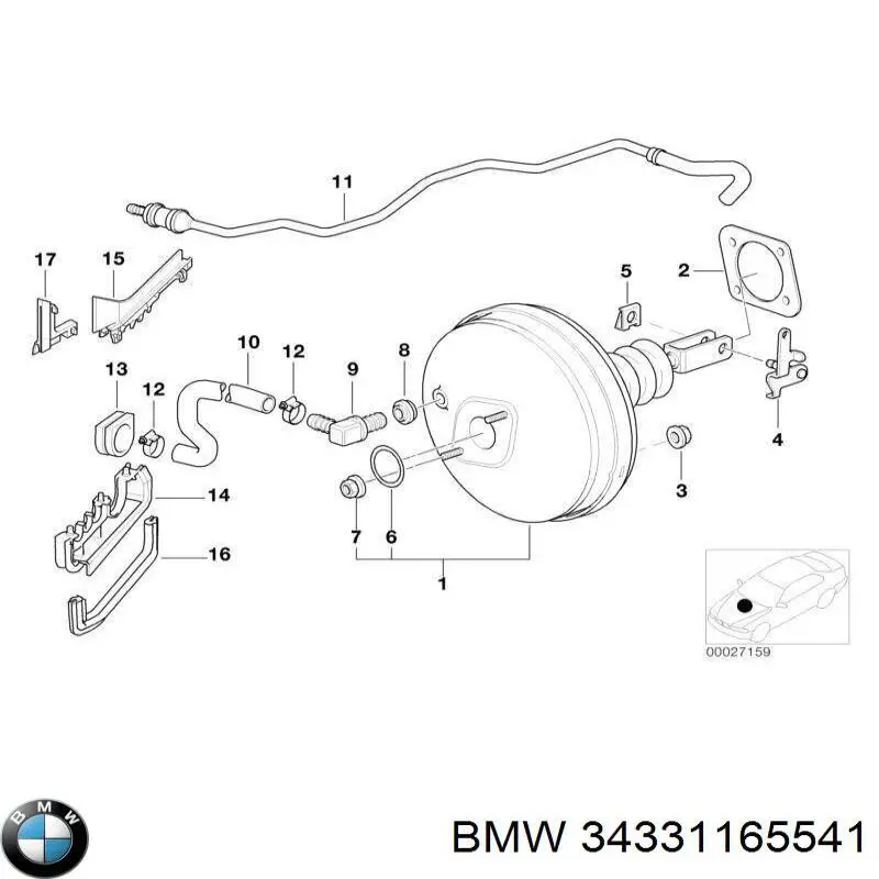 Servofreno de vacío BMW 34331165541