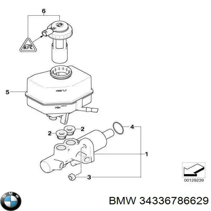 34336786629 BMW cilindro principal de freno