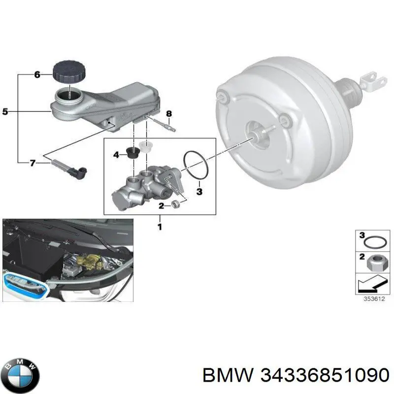Tapa del depósito del cilindro maestro de freno BMW 34336851090 precio, desde 10,01 EUR