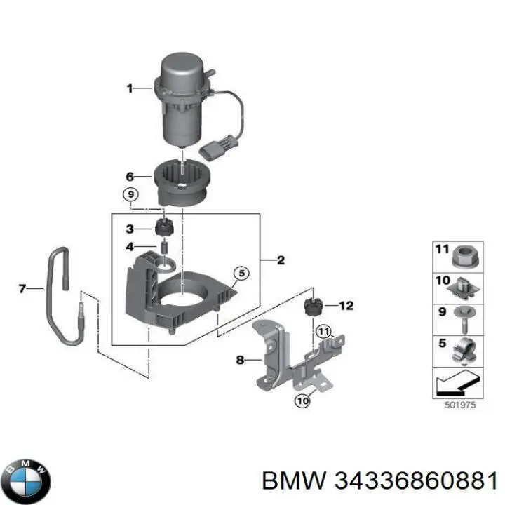 Bomba de vacío del sistema de frenado BMW 34336860881 precio, desde 505,00 EUR