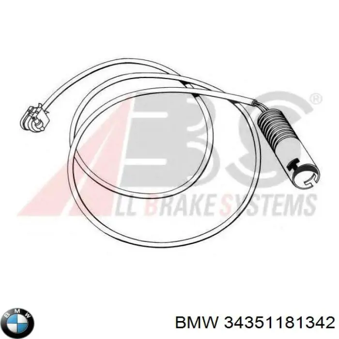 34351181342 BMW Sensor de desgaste de pastillas de freno trasero