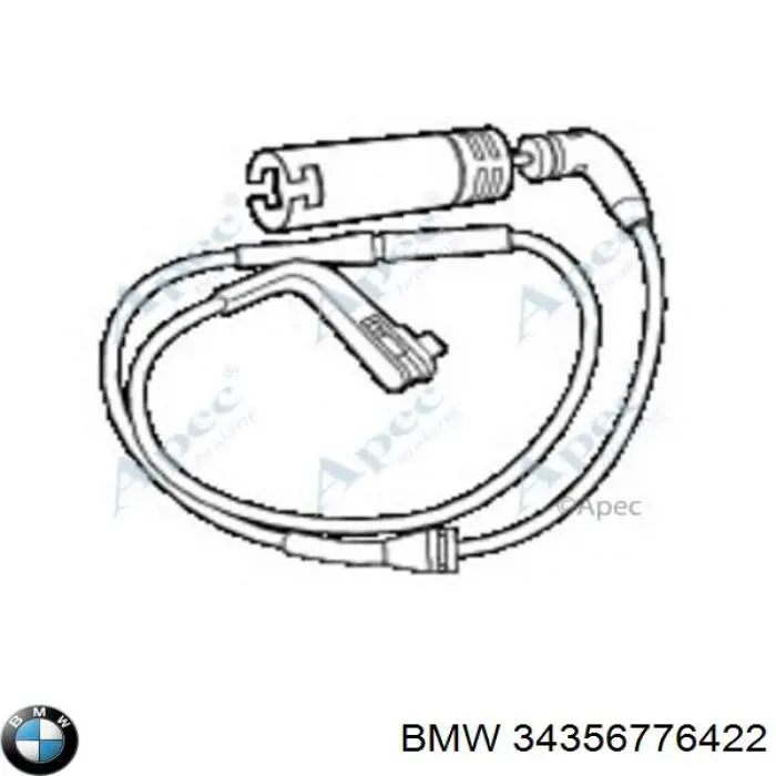 34356776422 BMW contacto de aviso, desgaste de los frenos, trasero