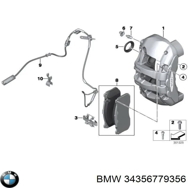 34356779356 BMW contacto de aviso, desgaste de los frenos, delantero izquierdo