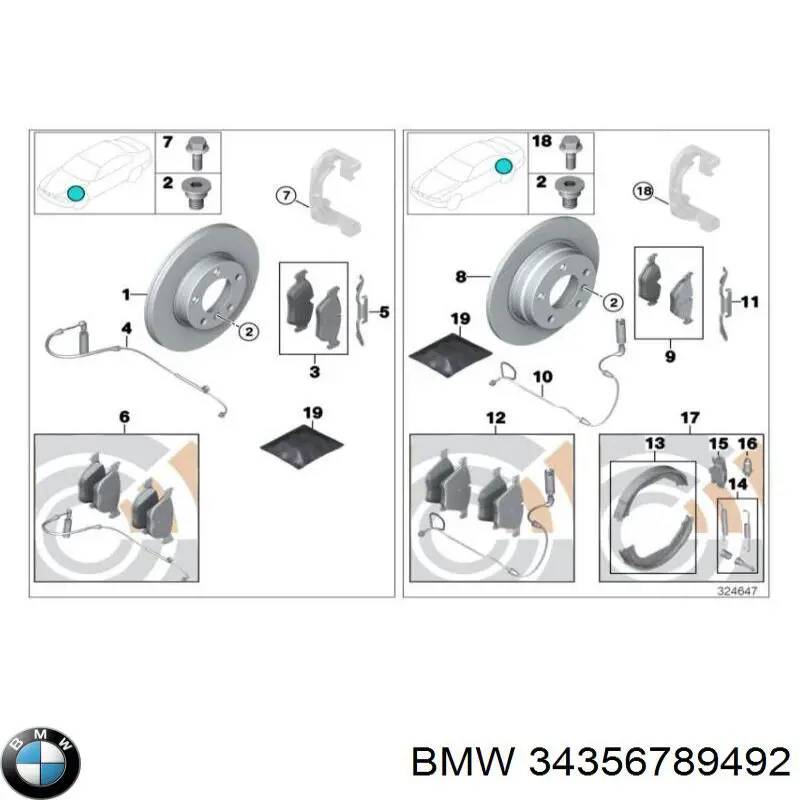 34356789492 BMW contacto de aviso, desgaste de los frenos