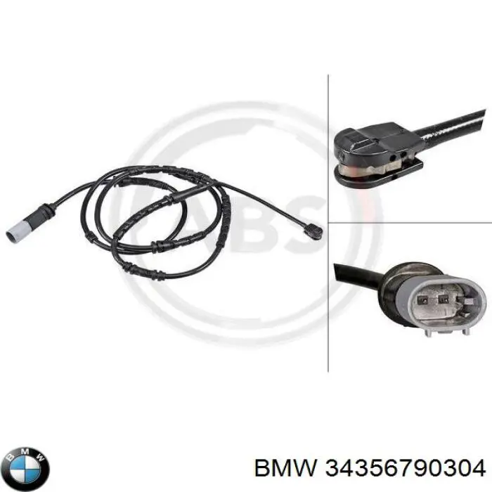 Sensor de desgaste de pastillas de freno trasero BMW 34356790304