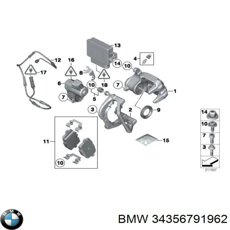 Comprar 34356791962 BMW Sensor de desgaste de pastillas de freno trasero