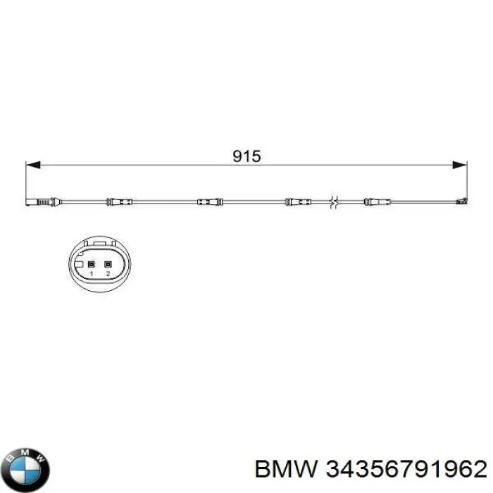 Sensor de desgaste de pastillas de freno trasero 34356791962 BMW