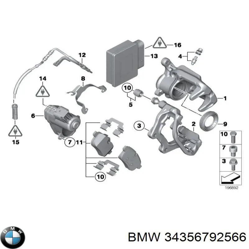 Comprar 34356792566 BMW Sensor de desgaste de pastillas de freno trasero