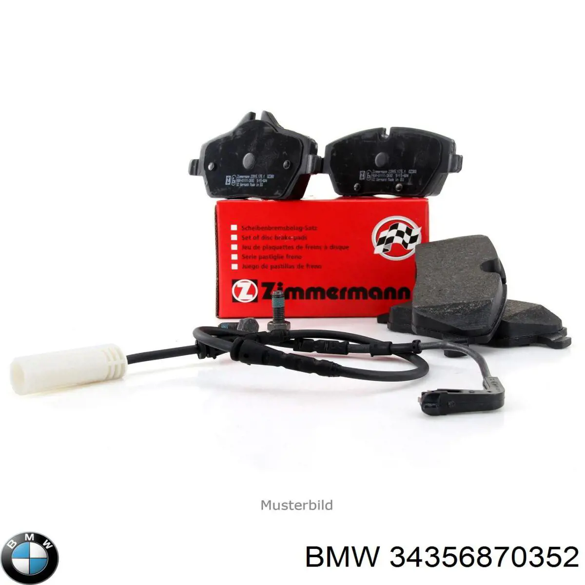 Sensor de desgaste de pastillas de freno trasero 34356870352 BMW